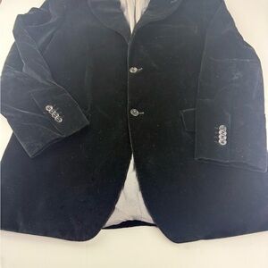 Sean John Mens 40R Black Velvet Blazer Suit Jacket Tailored Formal